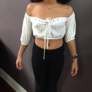 White Favlux crop top